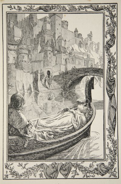 La Barca scese lungo il Fiume, illustrazione da 