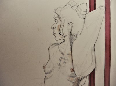 Schizzo di una donna in meditazione da Doris Schmitz