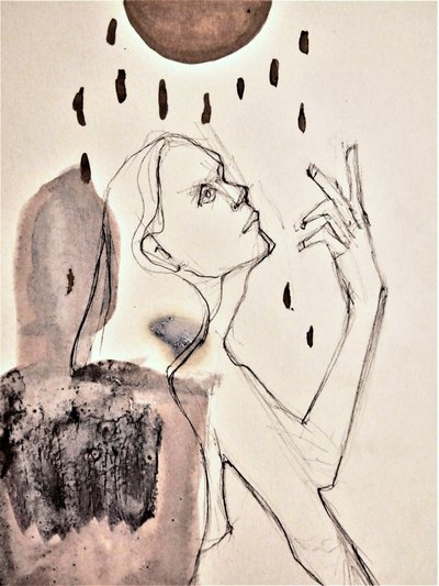 Ritratto contemplativo sotto la pioggia da Doris Schmitz