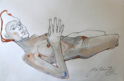 Egon Schiele posa da Doris Schmitz