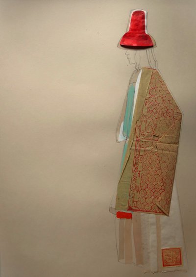 Elegante figura con cappello rosso da Doris Schmitz