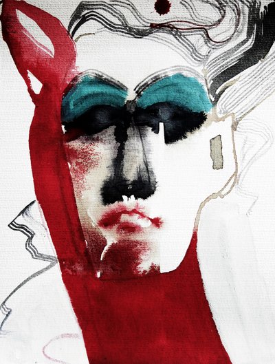 Ritratto rosso espressivo da Doris Schmitz
