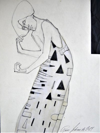 Donna geometrica pensierosa da Doris Schmitz