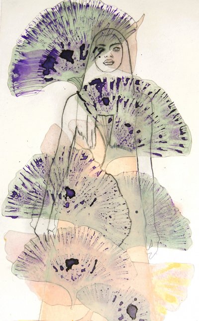 La donna al ginkgo viola da Doris Schmitz