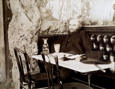 Verlaine in un bistrot che beve assenzio da Dornac