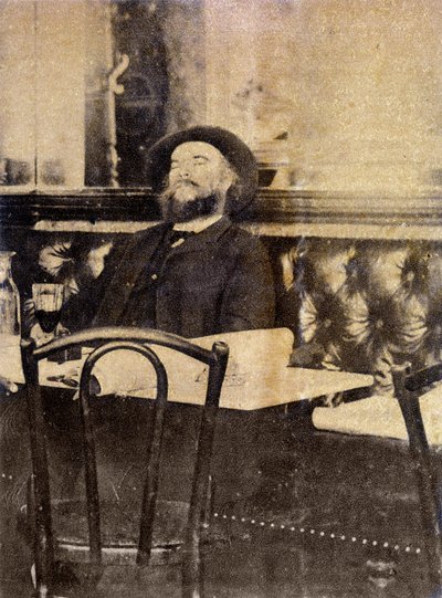 Verlaine in un caffè che beve assenzio da Dornac