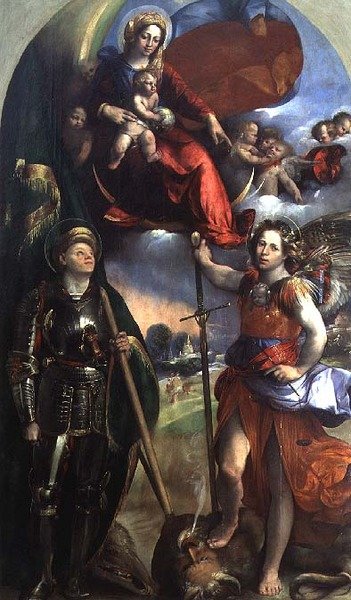Madonna e Bambino con San Giorgio e San Michele da Dosso Dossi