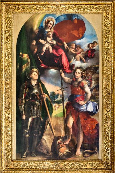Madonna con Bambino Gesù e San Giorgio e San Michele Arcangelo, c.1518 da Dosso Dossi