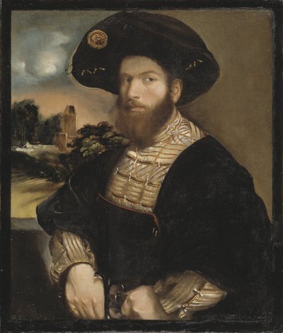 Ritratto di un uomo con un berretto nero da Dosso Dossi