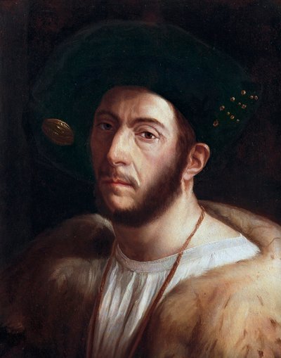 Ritratto di uomo, probabilmente Cesare Borgia (1475-1507) (dettaglio) da Dosso Dossi