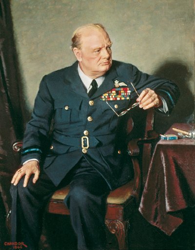 Ritratto del Primo Ministro britannico Winston Churchill da Douglas Chandor