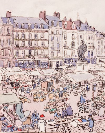 Place Nationale, Dieppe, c.1910 da Douglas Fox Pitt