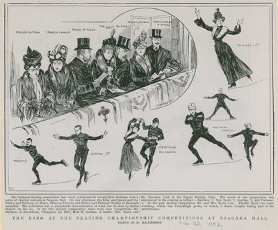 Gare del campionato di pattinaggio alla Niagara Hall (incisione) da Douglas Macpherson