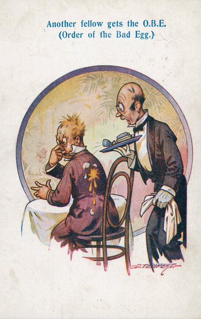 Odore di uovo cattivo (litografia a colori) da Douglas Tempest