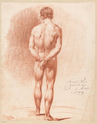 Nudo maschile in piedi, visto di schiena (2° premio 1819) da Douwe de Hoop
