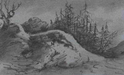 Composizione di rocce e pini da Dr. Thomas Monro