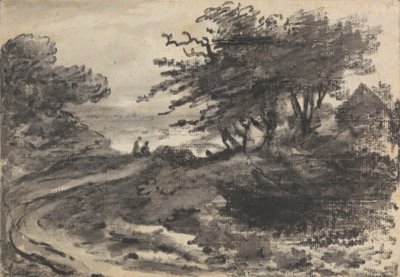 Paesaggio con alberi e due figure da Dr. Thomas Monro