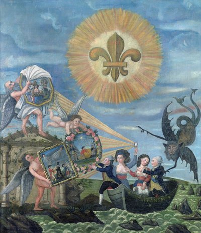 La Speranza della Felicità Dedicata alla Nazione con Luigi XVI (1754-93) Guidato dalla Bontà e Jacques Necker (1732-1804) Guidato dalla Verità, 1789 da Dubois
