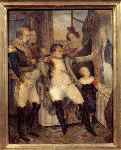 Ritratto di Napoleone I davanti al ritratto di suo figlio Napoleone II da Dubreuil