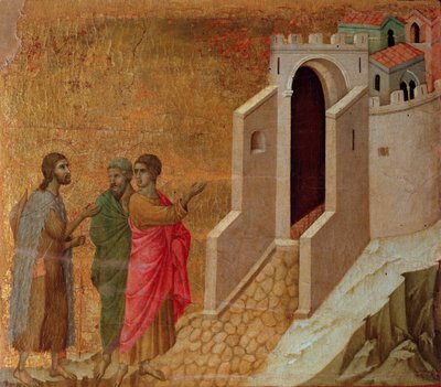Cristo e i pellegrini alle porte della città di Emmaus da Duccio di Buoninsegna