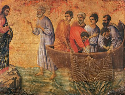 Cristo sul Mare di Galilea (dettaglio) da Duccio di Buoninsegna