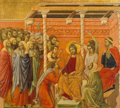 Incoronazione di spine, (dettaglio) da Episodi della Passione e Resurrezione di Cristo, retro della Maestà dell