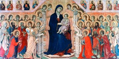 Maestà, Madonna con angeli e santi, 1308-1311 da Duccio di Buoninsegna