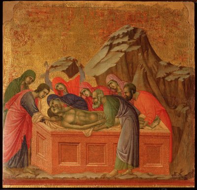 Passione: la sepoltura. Pala della Maestà da Duccio di Buoninsegna