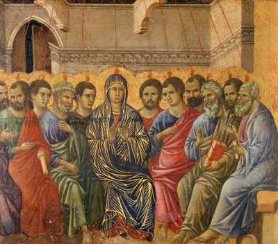 Pentecoste (dettaglio) da Episodi della Passione e Resurrezione di Cristo, retro della Maestà di Duccio da Duccio di Buoninsegna