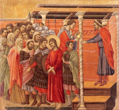 Pilato si lava le mani, dettaglio da Episodi della Passione e Resurrezione di Cristo, superficie posteriore della Maestà dell