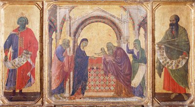 Salomone, presentazione al Tempio e il Profeta Malachia, dettaglio dalla predella della Maestà dell