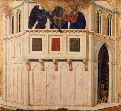 Tentazione sul Tempio (dettaglio) dalla predella della Maestà di Duccio da Duccio di Buoninsegna