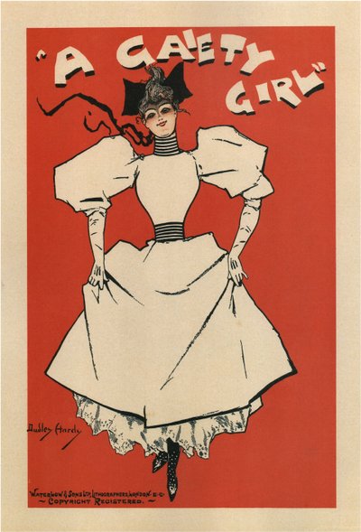 Poster per la commedia musicale A Gaiety Girl di Sidney Jones, 1895 da Dudley Hardy