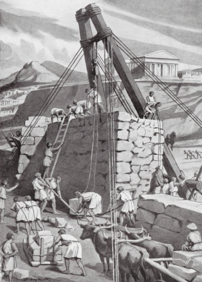 Ricostruzione delle Mura di Atene, 393 a.C. da Dudley Heath