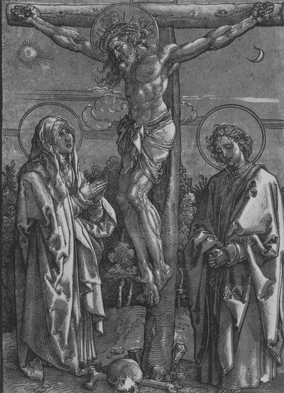 Cristo sulla croce con la Vergine e San Giovanni da Dürer School.