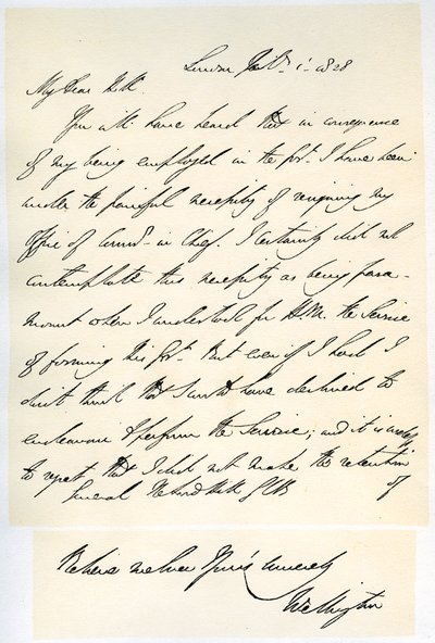 Lettera del Duca di Wellington al Generale Rowland Hill, 1 febbraio 1828 da Duke of Wellington