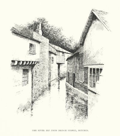 Il fiume Hiz da Bridge Street, Hitchin da Duncan Moul