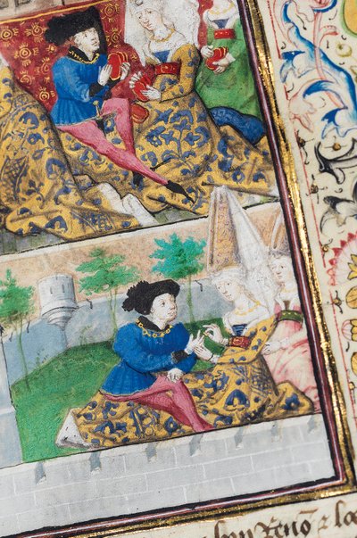 Pagina da "La Belle Dame Sans Merci" di Alain Chartier, Parigi, inizio XV secolo da Dunois Master