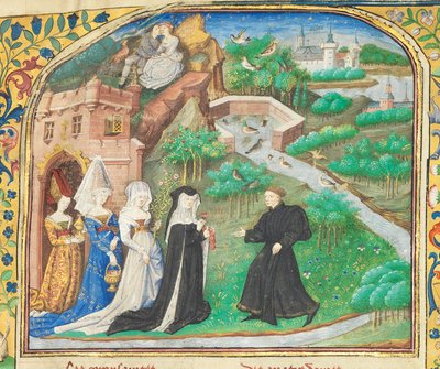 Pagina da "La Belle Dame Sans Merci" di Alain Chartier, Parigi, inizio XV secolo da Dunois Master