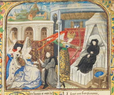 Pagina da "La Belle Dame Sans Merci" di Alain Chartier, Parigi, inizio XV secolo da Dunois Master