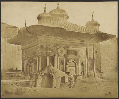 [Edificio con tenda e cavallo] da Durand