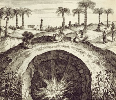 Un grande cuocitore a vapore sotterraneo, da China Illustrata di Athanasius Kircher (1601-80) 1667 da Dutch School