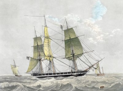 Corvetta della marina americana a vela, inizio XIX secolo da Dutch School