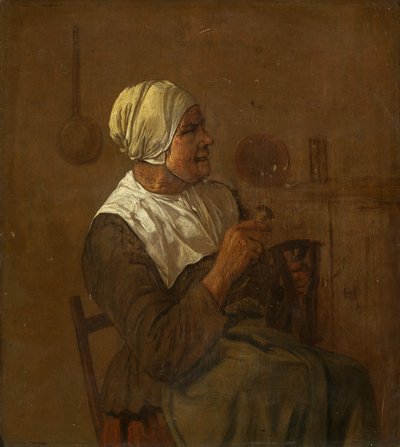 Una vecchia seduta, c.1650-1700 da Dutch School
