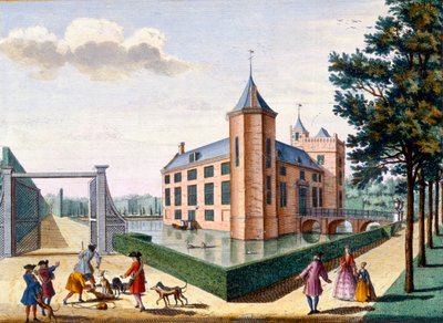 Castello di Assumburg, da Het Zeganpralent Kennemerlant di Hendrick de Leth e Matthias Brouerius Van Nidek, pubblicato c.1700-1730 da Dutch School