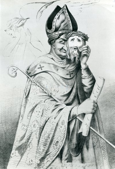 Caricatura di Papa Pio IX (1792-1878) da Dutch School