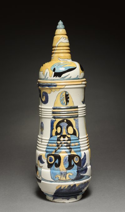 Vaso coperto, progettato da Theodorus A. C. Colenbrander (1841-1930), realizzato dalla Fabbrica Rozenburg, Paesi Bassi da Dutch School