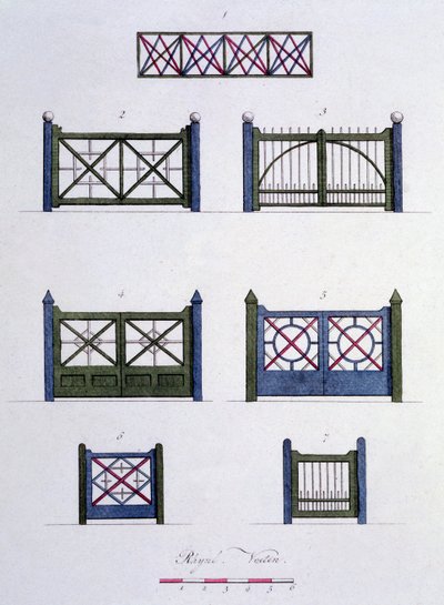Design dal Magazine of Garden Gems di G. van Laar, pubblicato nel 1802 da Dutch School