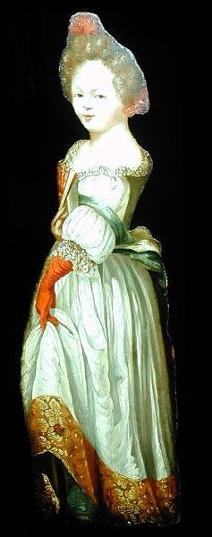 Figura di donna su tavola fittizia da Dutch School