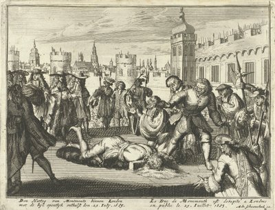 Esecuzione del Duca di Monmouth, 15 luglio 1685 incisione da Dutch School